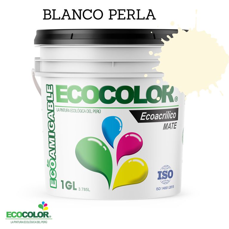 PINTURA ECOLÓGICA ECOACRILICO MATE BLANCO PERLA 1GL