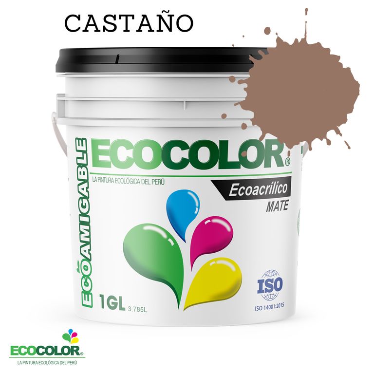 PINTURA ECOLOGICA ECOACRILICO MATE CASTAÑO 1GL