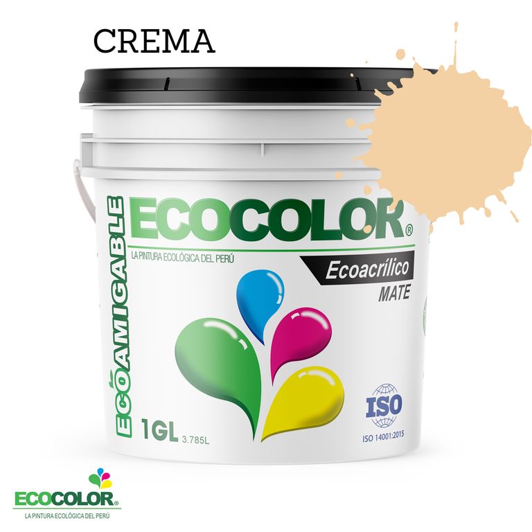 PINTURA ECOLÓGICA ECOACRILICO MATE CREMA 1GL