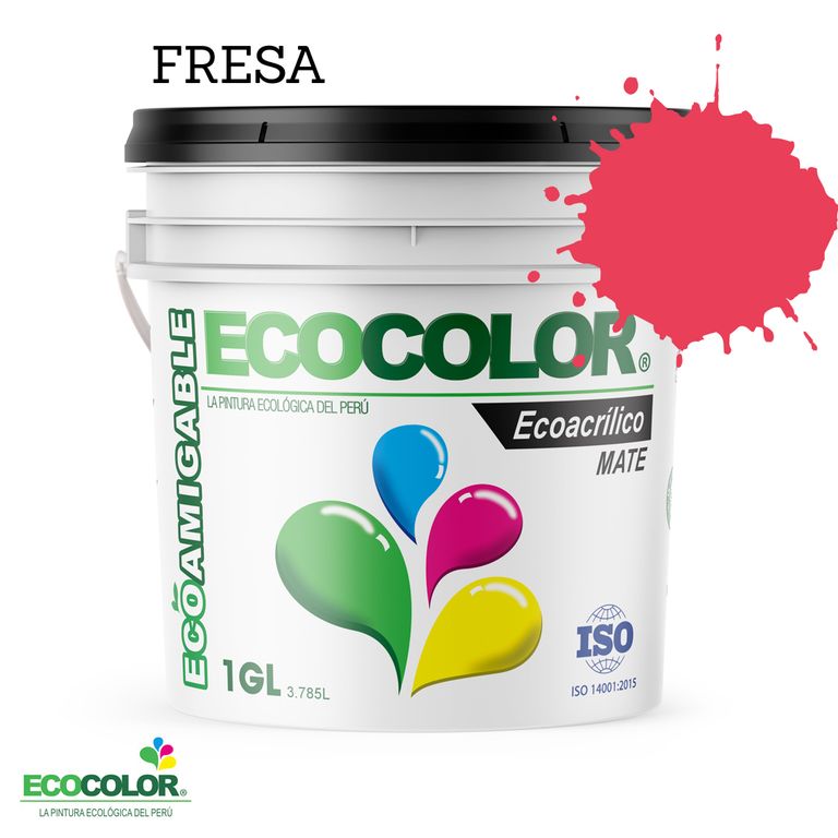 PINTURA ECOLÓGICA ECOACRILICO MATE FRESA 1GL