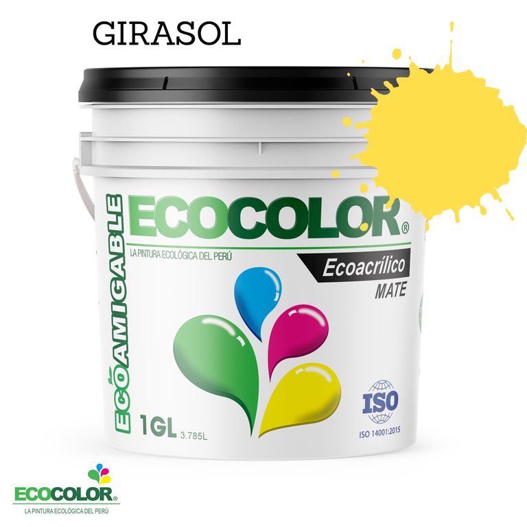 PINTURA ECOLÓGICA ECOACRILICO MATE GIRASOL 1GL