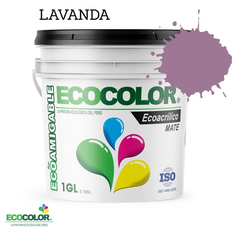 PINTURA ECOLÓGICA ECOACRILICO MATE LAVANDA 1GL