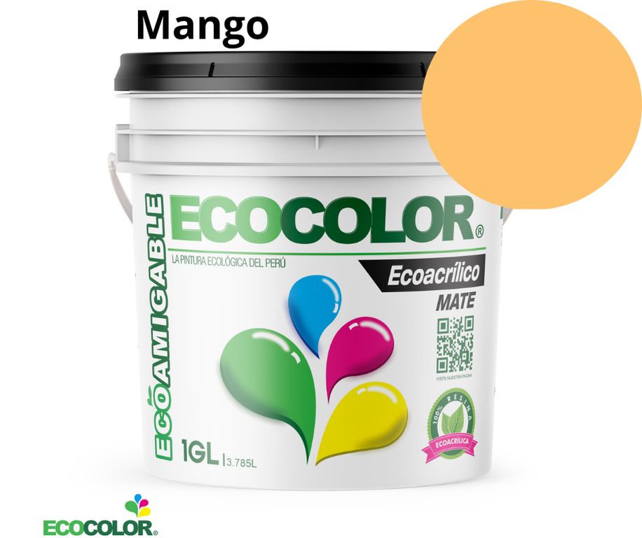 PINTURA ECOACRILICO MATE MANGO 1GL