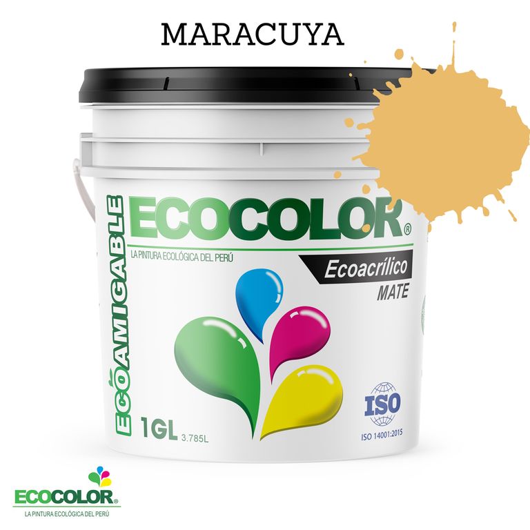 PINTURA ECOLOGICA ECOACRILICO MATE MARACUYA 1GL