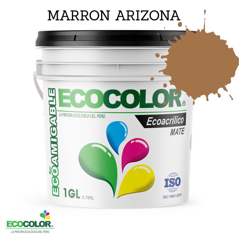 PINTURA ECOLOGICA ECOACRILICO MATE MARRON ARIZONA 1GL
