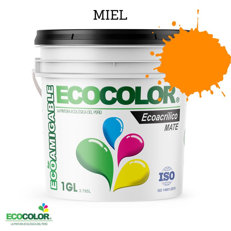 PINTURA ECOLOGICA ECOACRILICO MATE MIEL 1GL