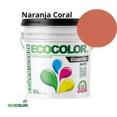 ECOCOLOR - PINTURA ECOACRILICO MATE NARANJA CORAL 1GL