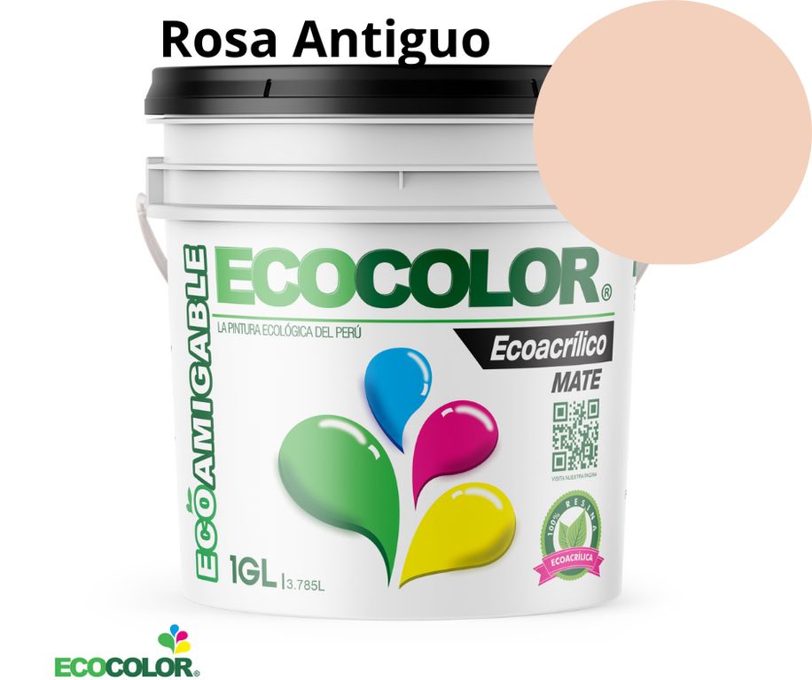 PINTURA ECOACRILICO MATE ROSA ANTIGUO 1GL