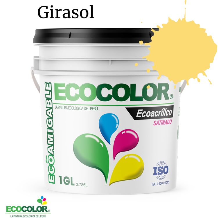 PINTURA ECOLÓGICA ECOACRILICO SATINADO GIRASOL 1GL