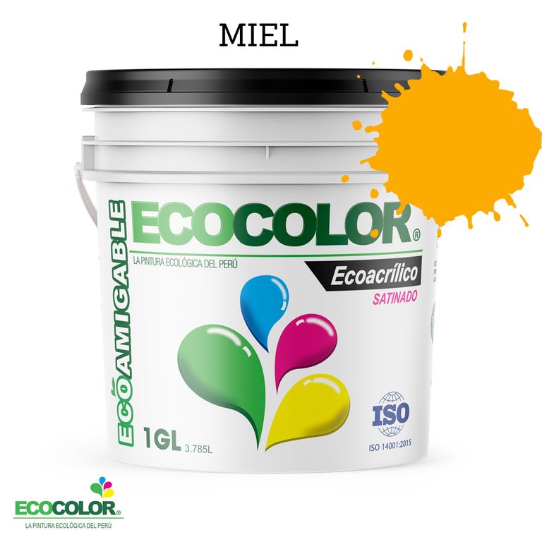 PINTURA ECOLOGICA ECOACRILICO SATINADO MIEL 1GL
