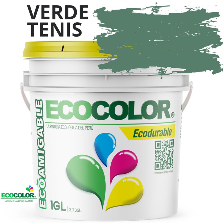PINTURA ECOLOGICA ECODURABLE VERDE TENIS 1GL