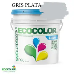 ECOCOLOR - PINTURA LATEX GRIS PLATA 1GL