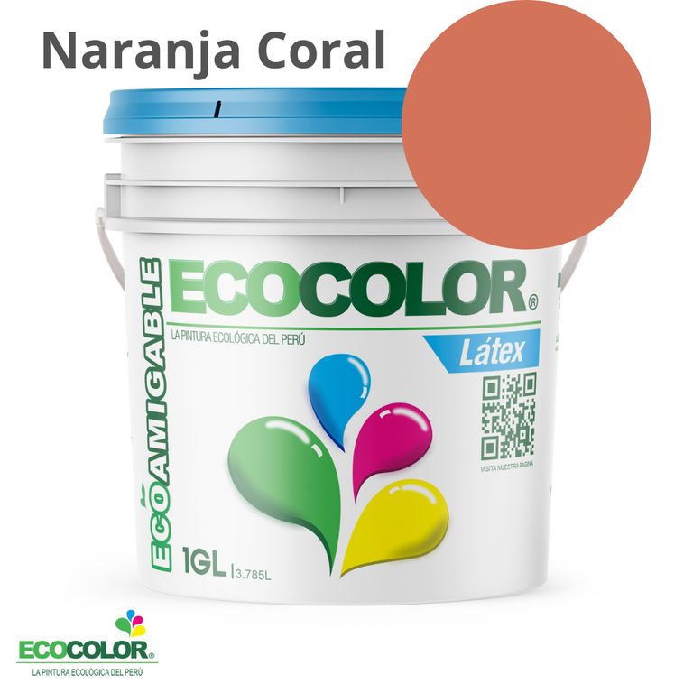 PINTURA LATEX NARANJA CORAL 1GL