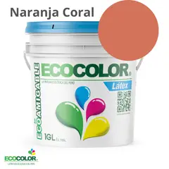 GENERICO - PINTURA ECOCOLOR LATEX NARANJA CORAL 1GL