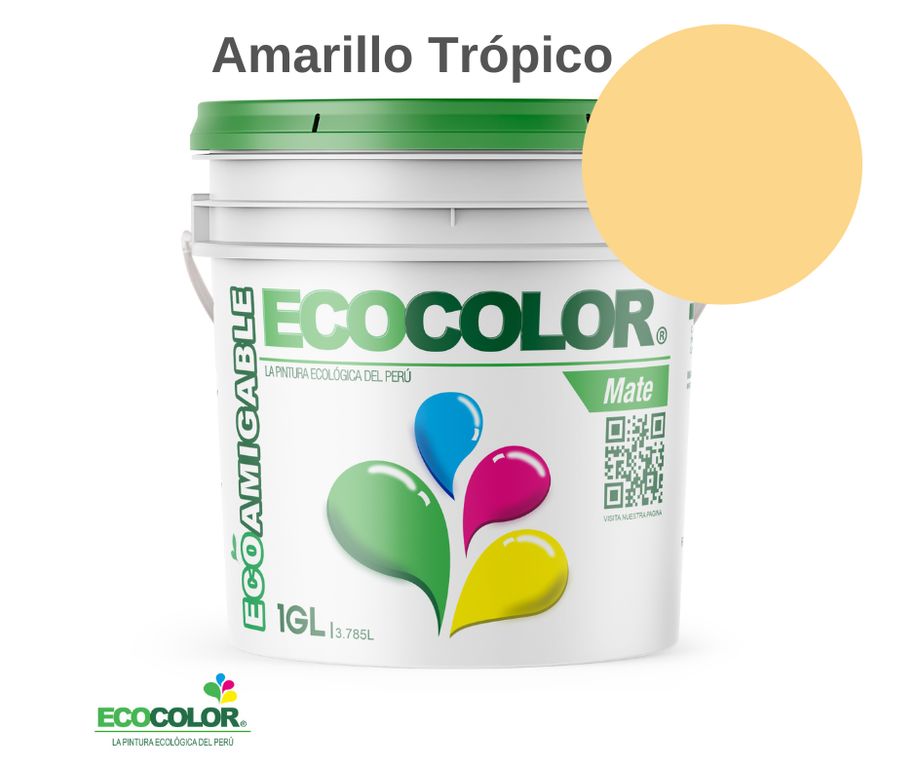 PINTURA MATE AMARILLO TROPICO 1GL