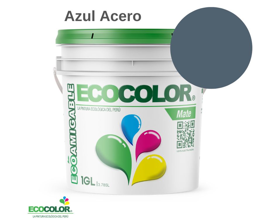 PINTURA ECOLOGICA MATE AZUL ACERO 1GL
