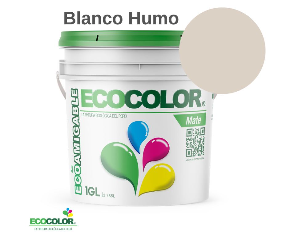 PINTURA MATE BLANCO HUMO 1GL