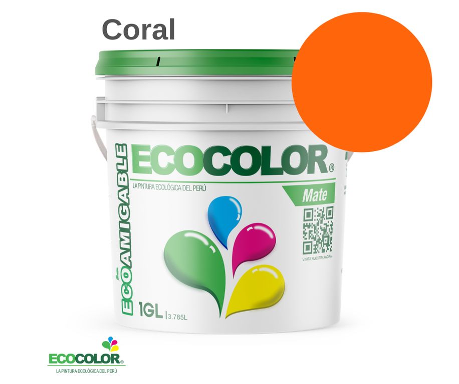 PINTURA MATE CORAL 1GL