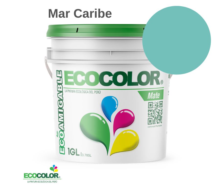 PINTURA MATE MAR CARIBE 1GL