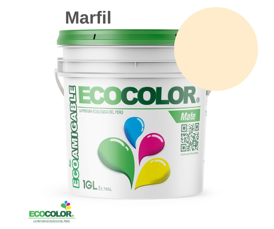 PINTURA ECOLOGICA MATE MARFIL 1GL