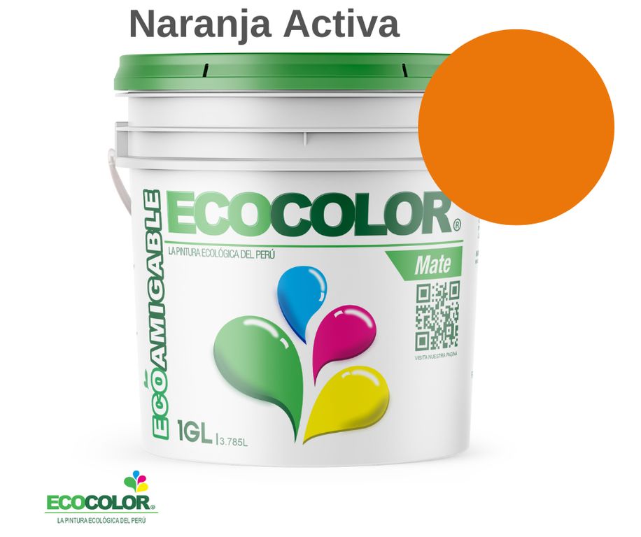 PINTURA MATE NARANJA ACTIVA 1GL