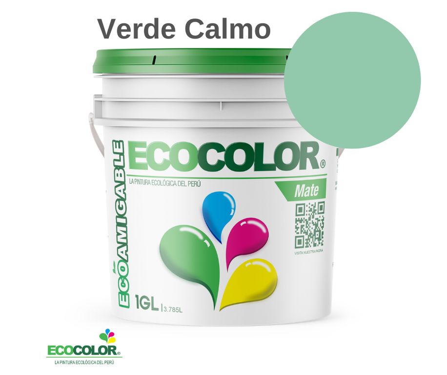 PINTURA ECOLOGICA MATE VERDE CALMO 1GL