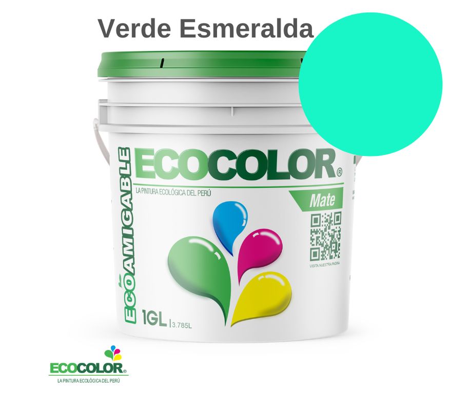 PINTURA MATE VERDE ESMERALDA 1GL