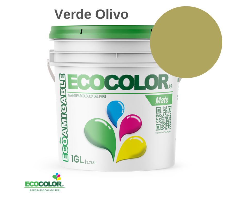 PINTURA MATE VERDE OLIVO 1GL
