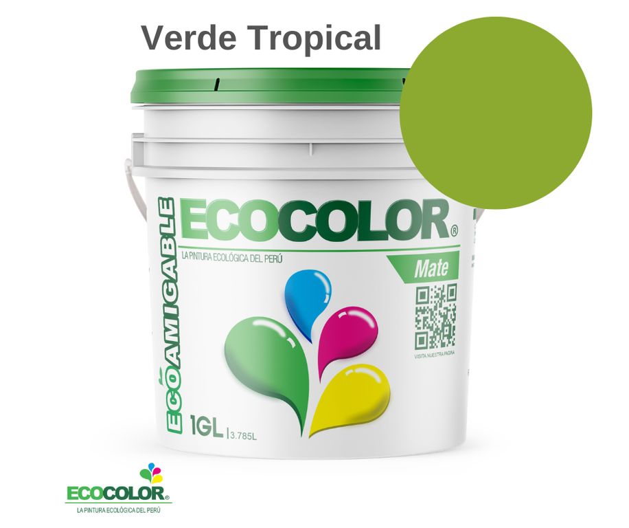 PINTURA MATE VERDE TROPICAL 1GL