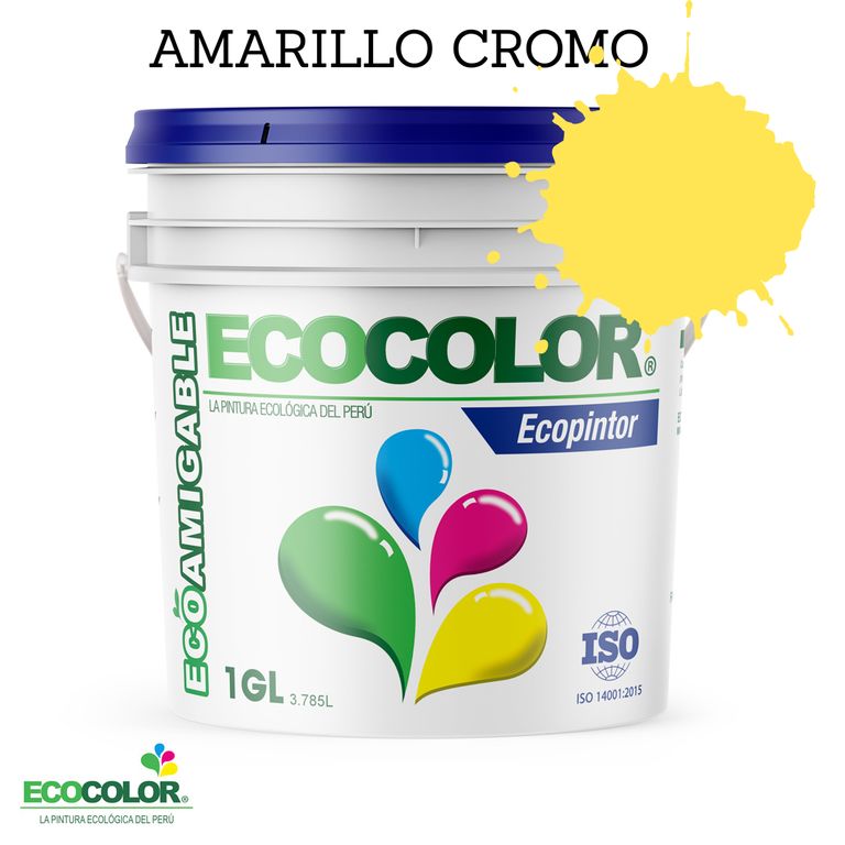 PINTURA ECOLOGICA ECOPINTOR AMARILLO CROMO 1GL