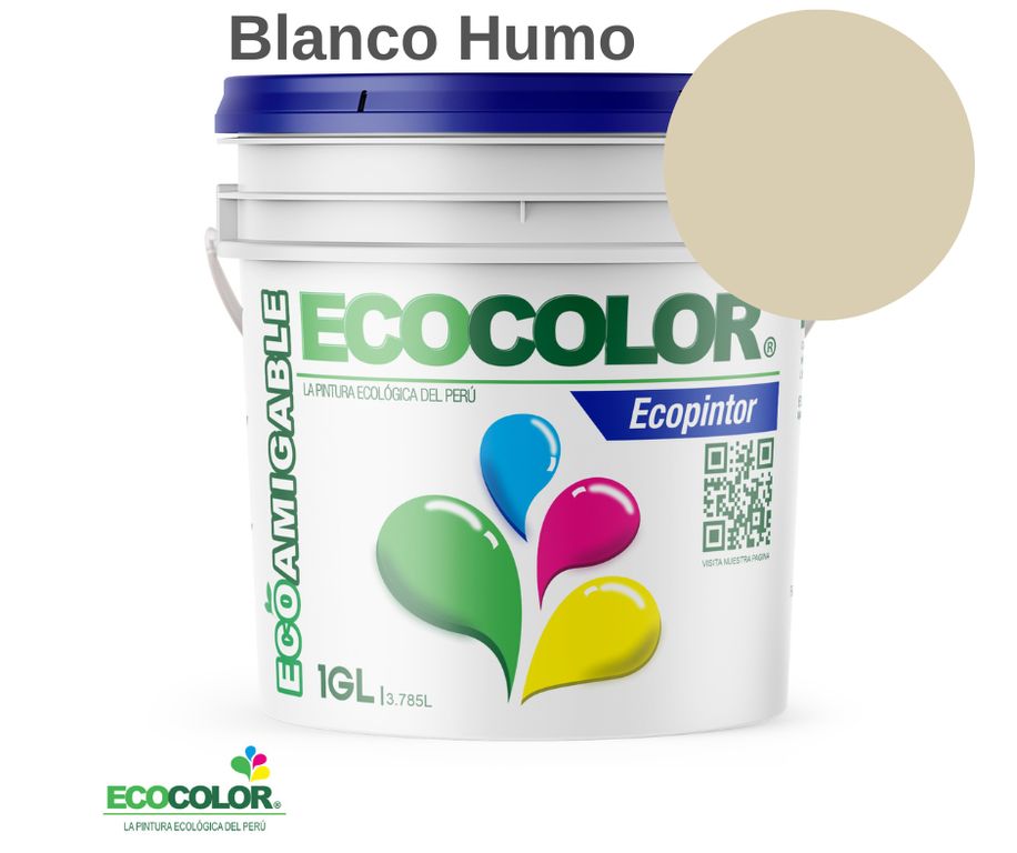 PINTURA ECOLOGICA ECOPINTOR BLANCO HUMO 1GL