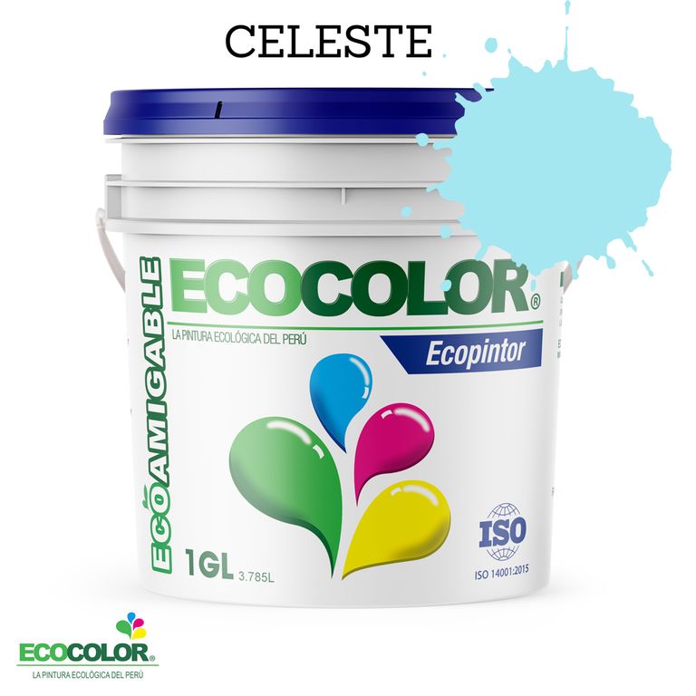 PINTURA ECOLOGICA ECOPINTOR CELESTE 1GL