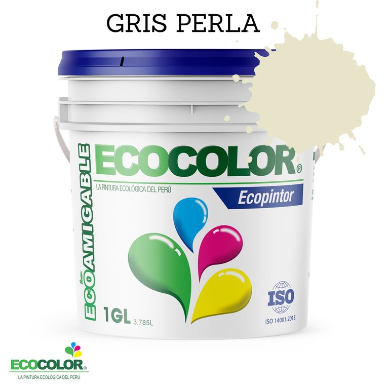 PINTURA ECOLOGICA ECOPINTOR GRIS PERLA 1GL