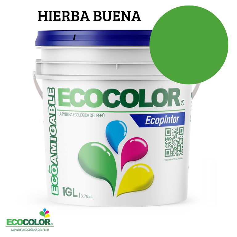 PINTURA ECOPINTOR HIERBA BUENA 1GL
