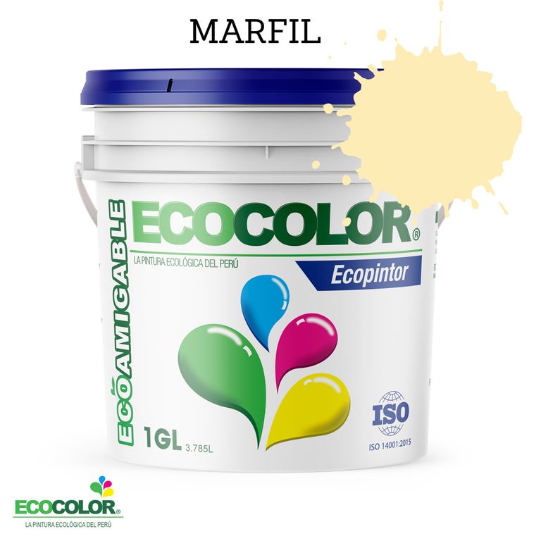 PINTURA ECOLOGICA ECOPINTOR MARFIL 1GL
