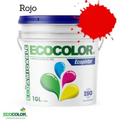 ECOCOLOR - PINTURA ECOPINTOR ROJO 1GL