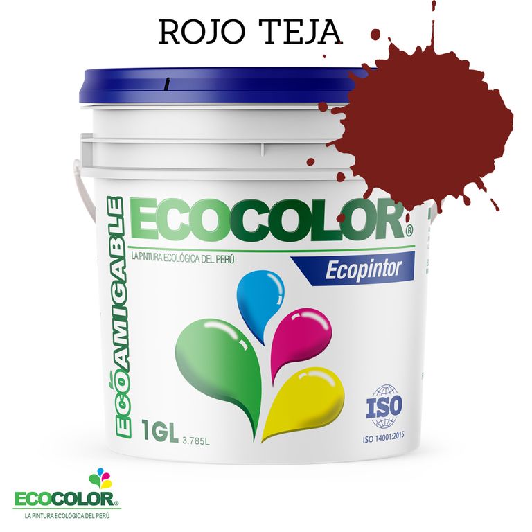 PINTURA ECOLOGICA ECOPINTOR ROJO TEJA 1GL