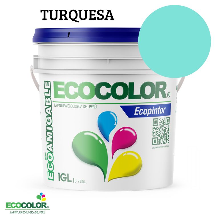 PINTURA ECOPINTOR TURQUESA 1GL