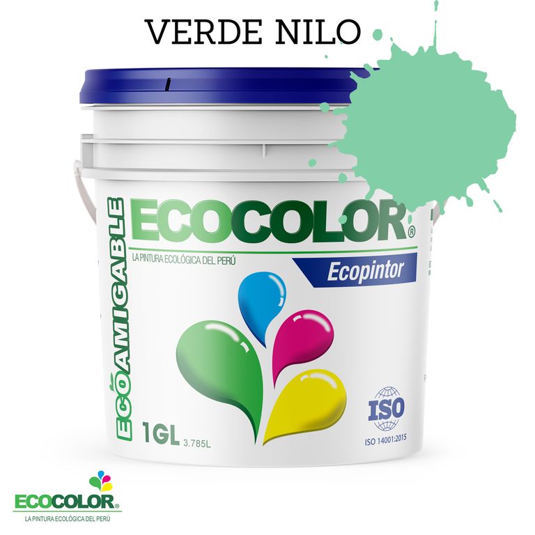 PINTURA ECOLOGICA ECOPINTOR VERDE NILO 1GL