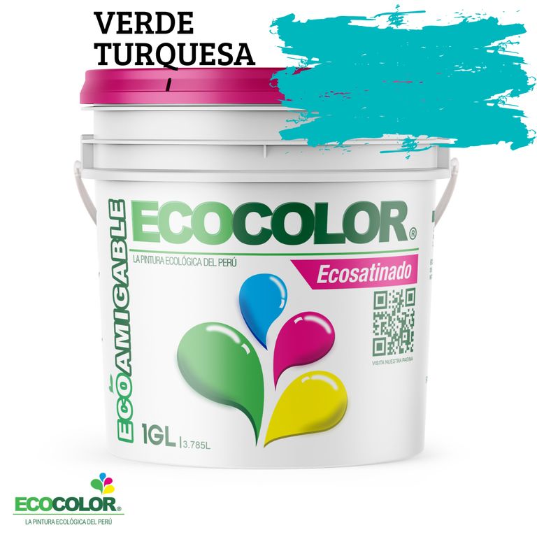 PINTURA ECOSATINADO VERDE TURQUESA 1GL