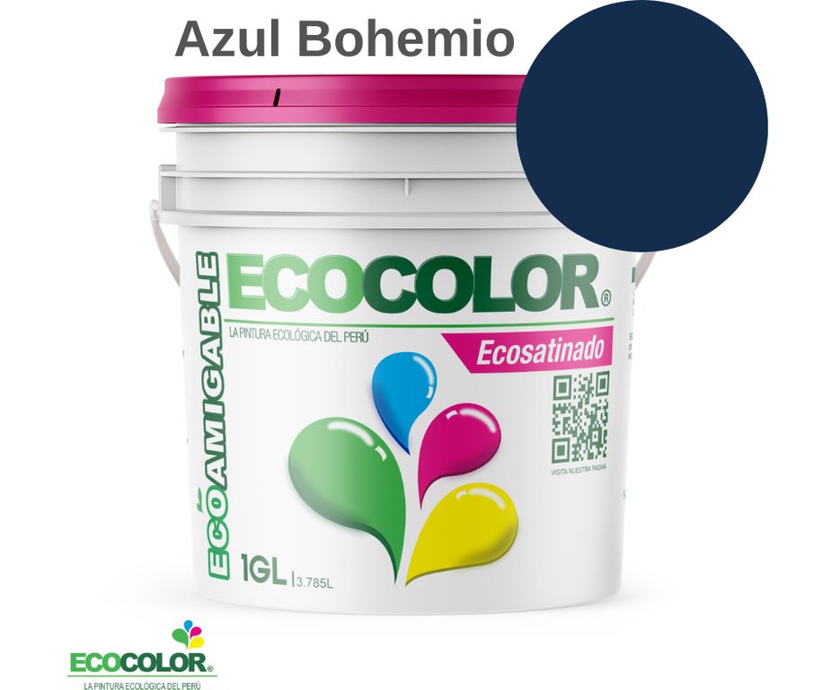 PINTURA ECOLOGICA ECOSATINADO AZUL BOHEMIO 1GL