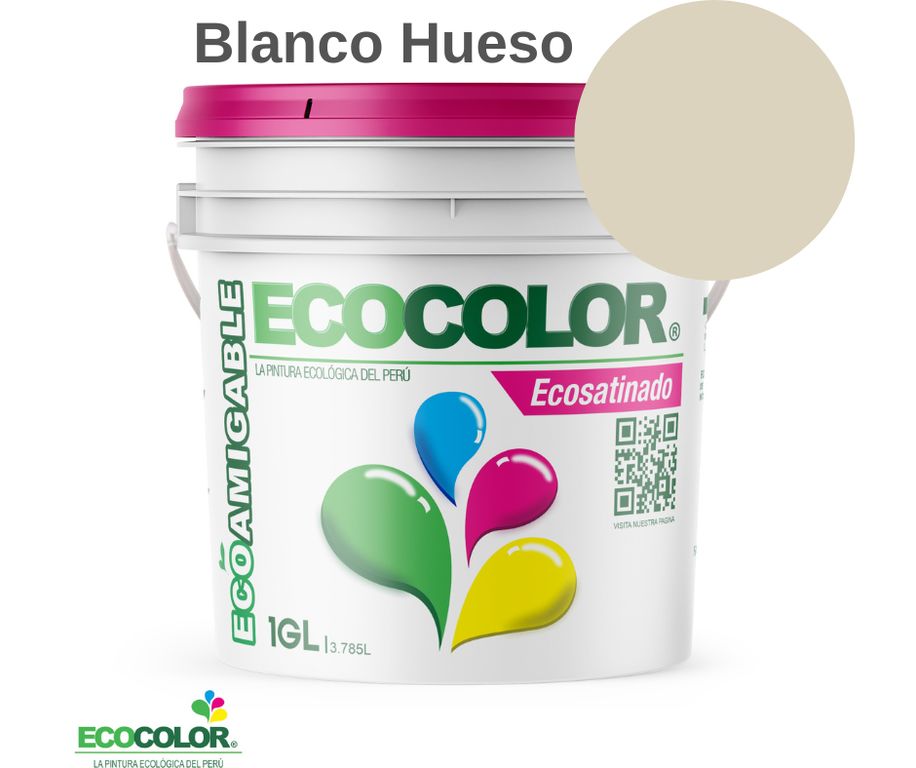 PINTURA ECOSATINADO BLANCO HUESO 1GL