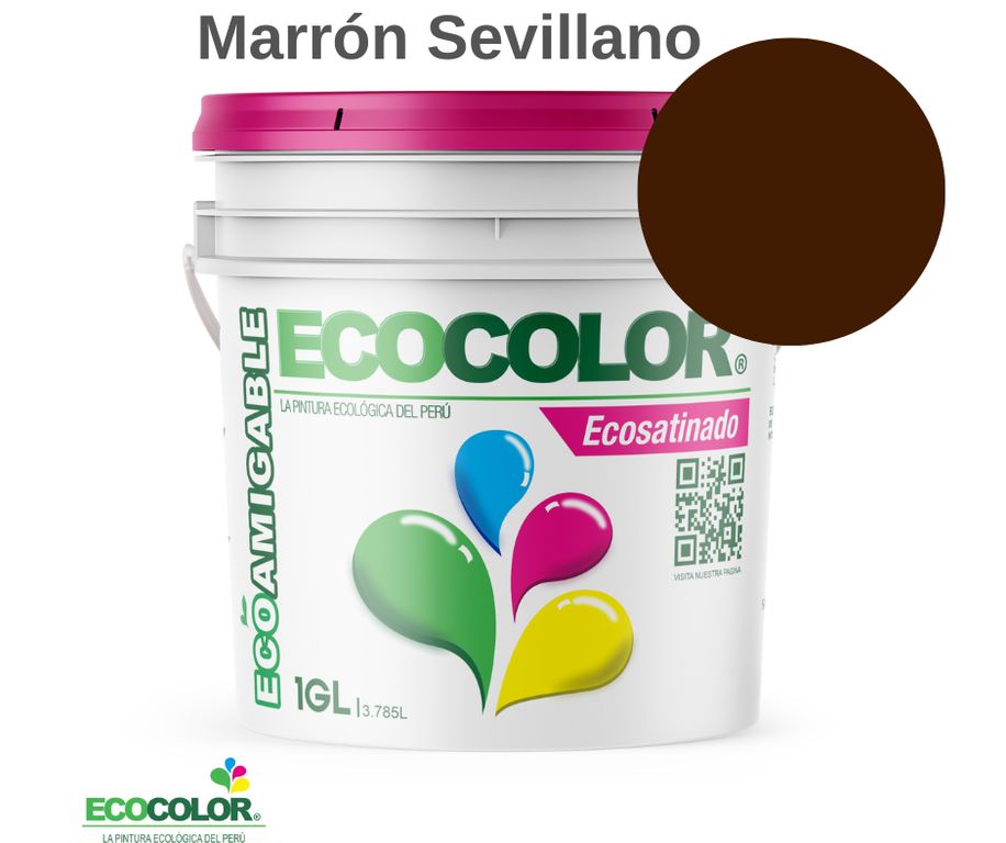 PINTURA ECOSATINADO MARRON SEVILLANO 1GL