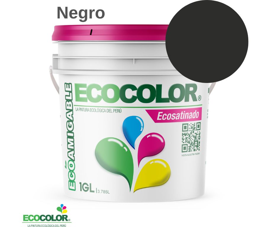 PINTURA ECOSATINADO NEGRO 1GL