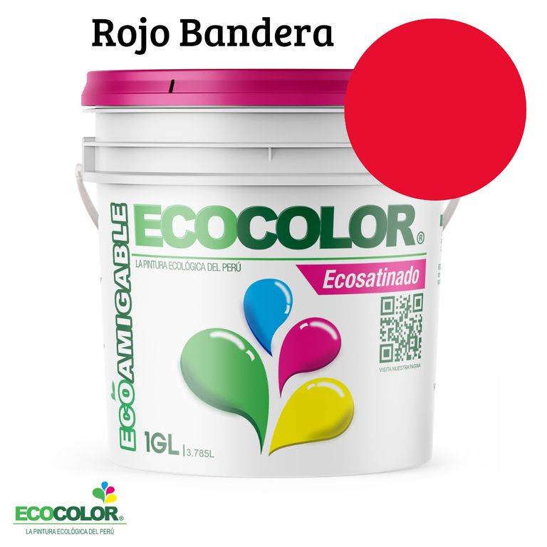 PINTURA ECOSATINADO ROJO BANDERA 1GL