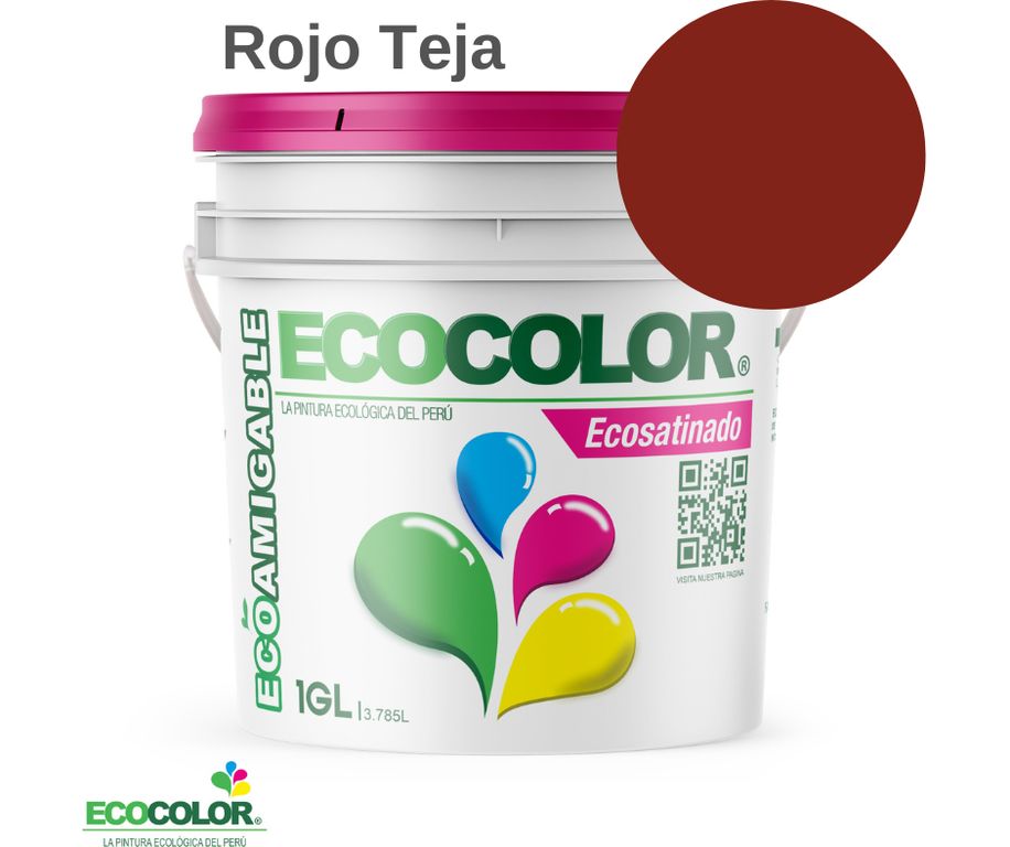 PINTURA ECOLOGICA ECOSATINADO ROJO TEJA 1GL
