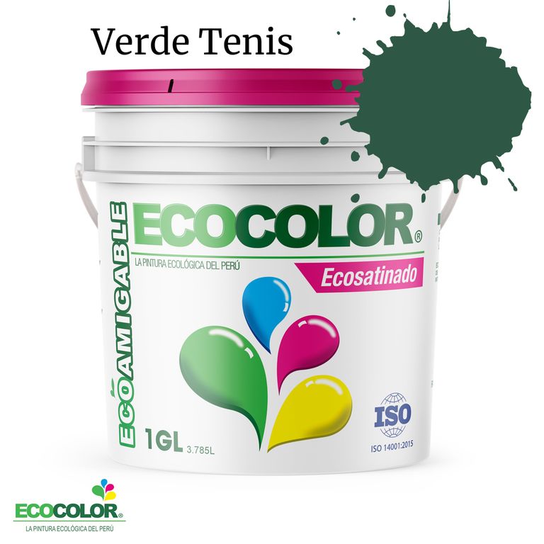 PINTURA ECOLÓGICA ECOSATINADO VERDE TENIS 1GL