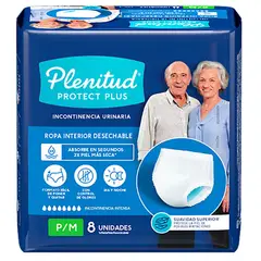 KIMBERLY CLARK - PANT ADULTO PLENITUD PROTECT PLUS TALLA P-M 8 UNID