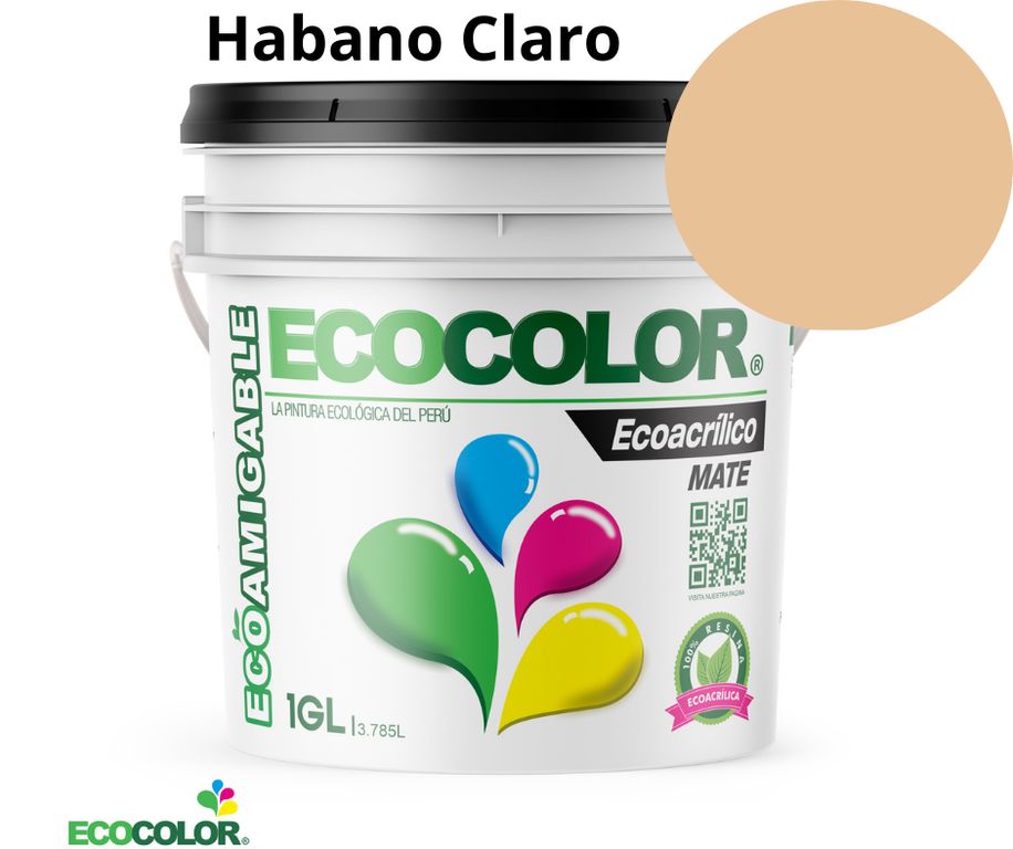 PINTURA ECOACRILICO MATE HABAN CLARO 1GL