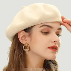 GENERICO - Boina Francesa Lana Cashmere Unisex Color Crema